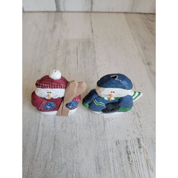 Eddie Walker AS IS Snowman ice ski skating figure xmas set - Picture 4 of 8